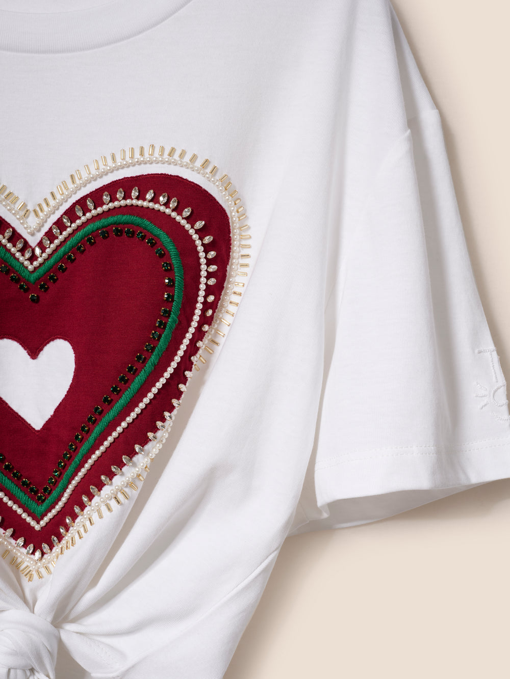 Heart embroidered t-shirt