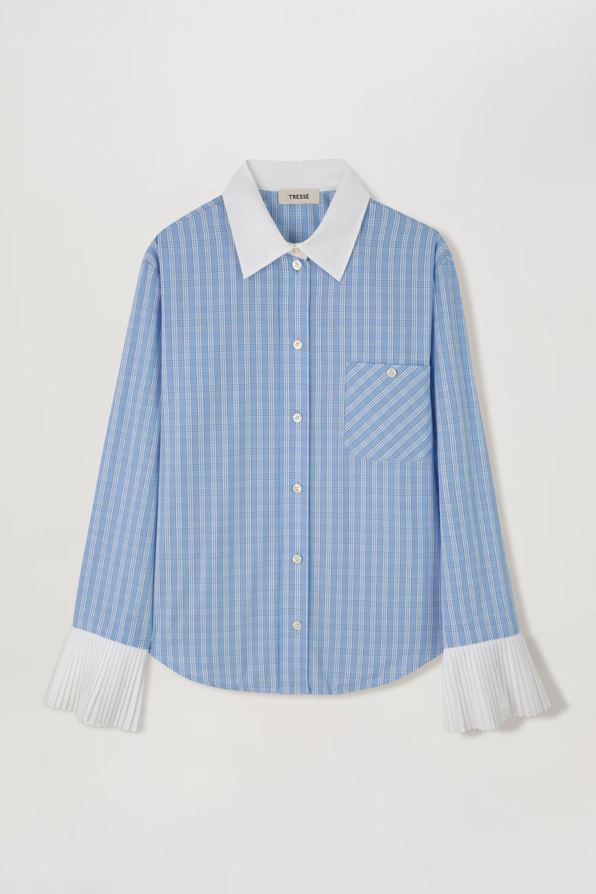 Shirt with pleated cuffs