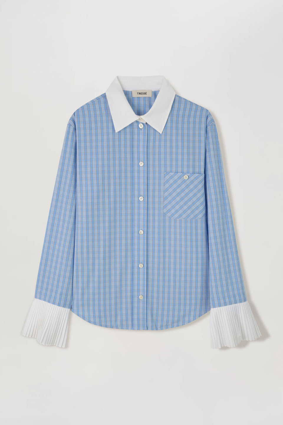 Shirt with pleated cuffs