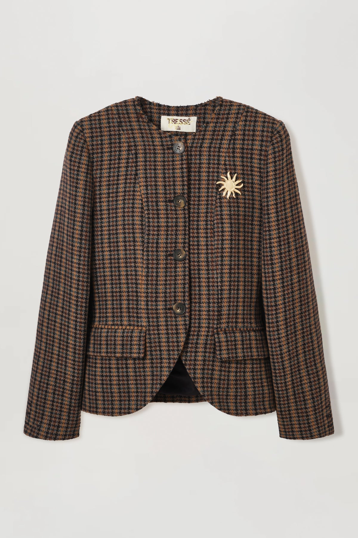Veste en laine à carreaux