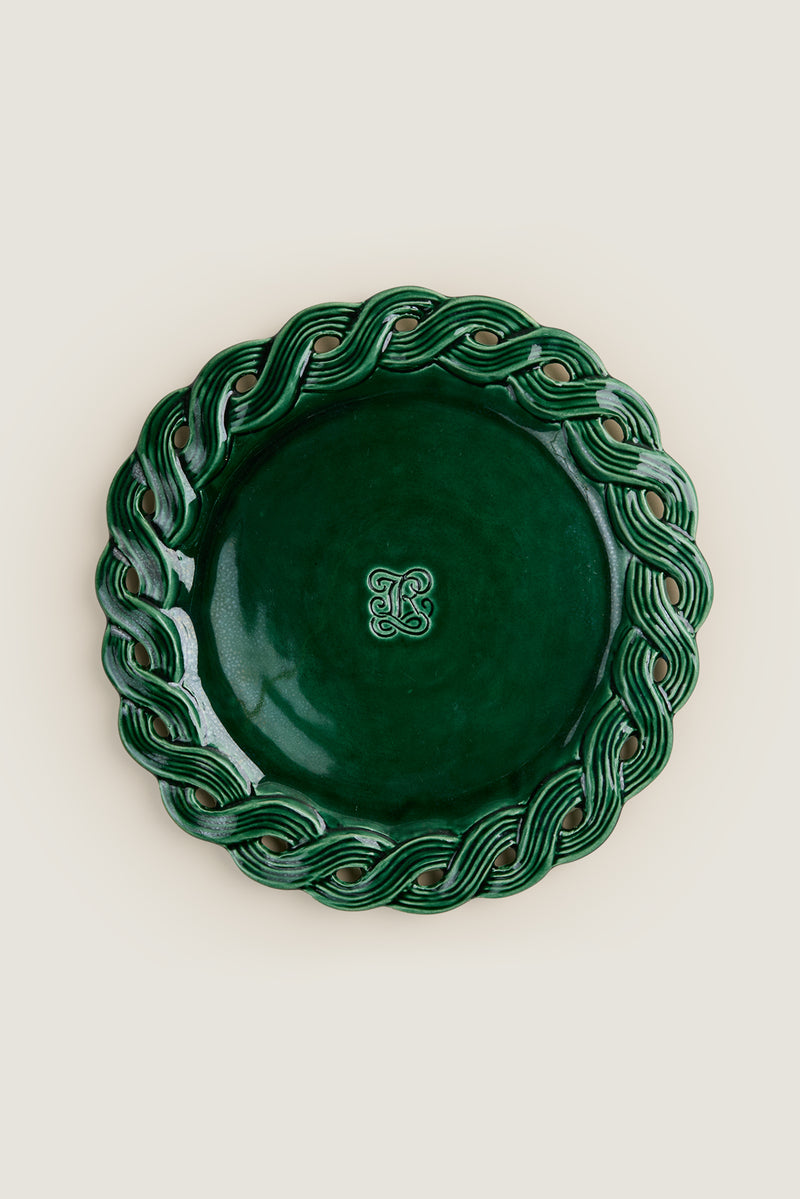 Assiette à diner à bords tresse