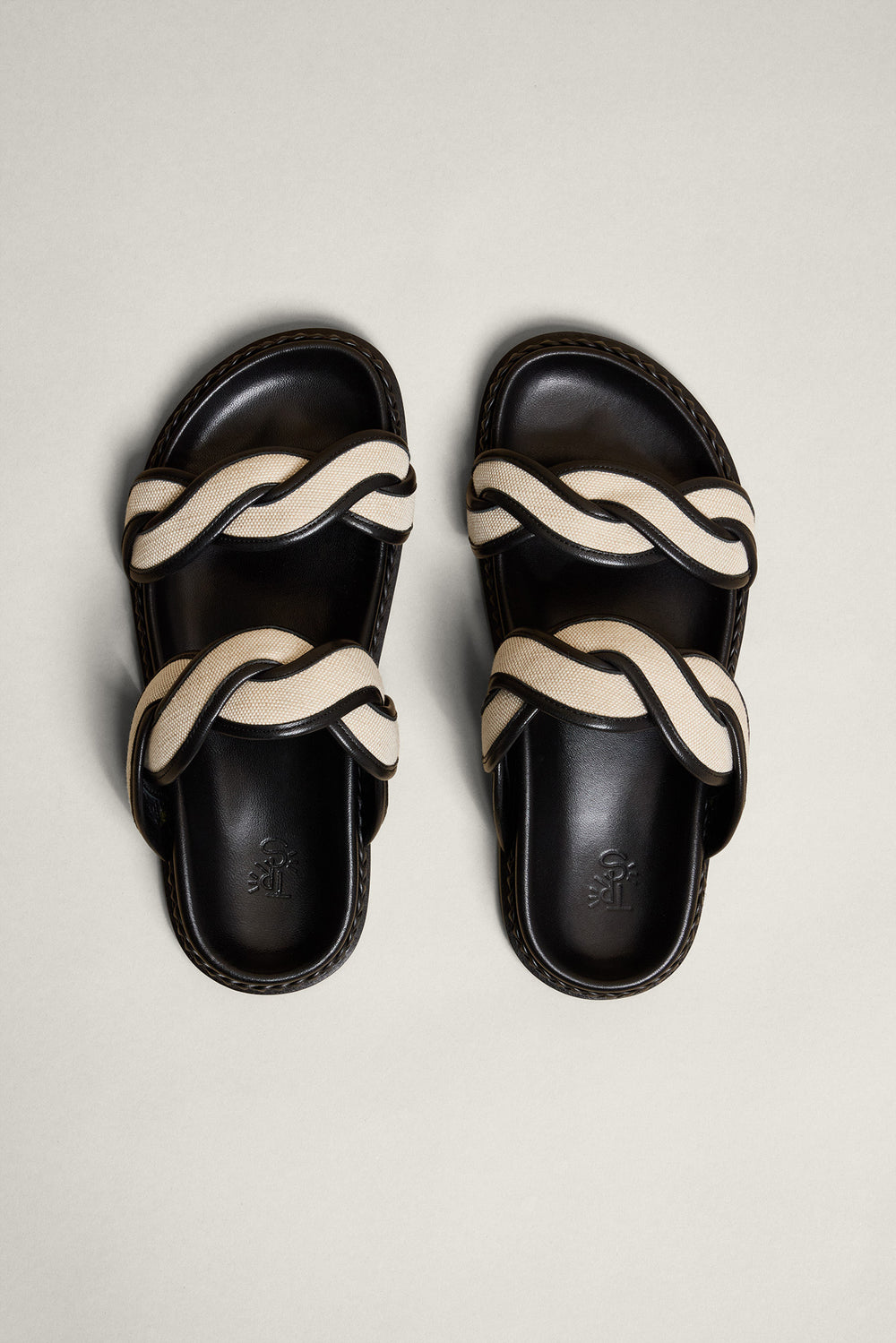 Double braided strap sandals