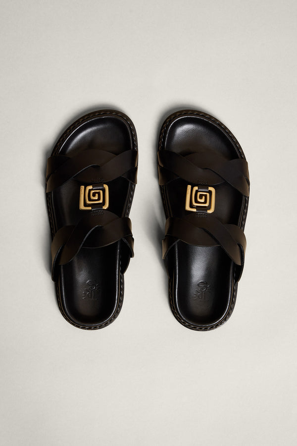 Gold Spiral Jeweled Sandals