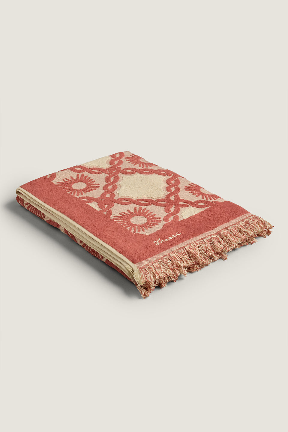 Serviette de plage en jacquard