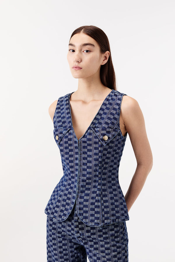 Woven denim jacket