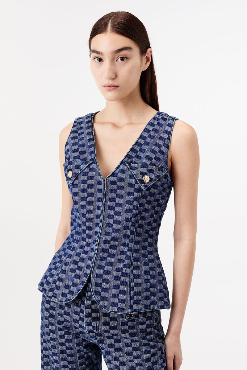 Woven denim jacket