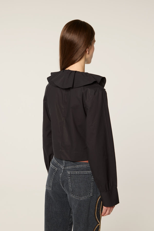 Short ruffled shirt