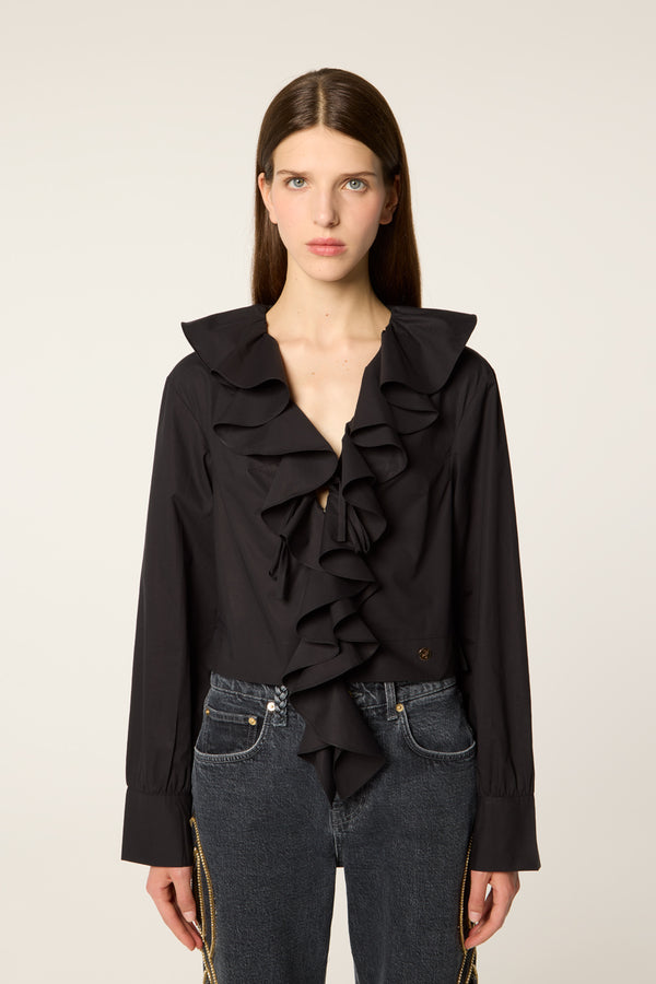Short ruffled shirt