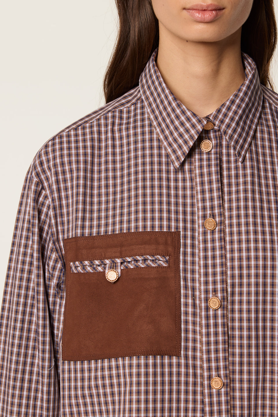 Chemise à poche en nubuck