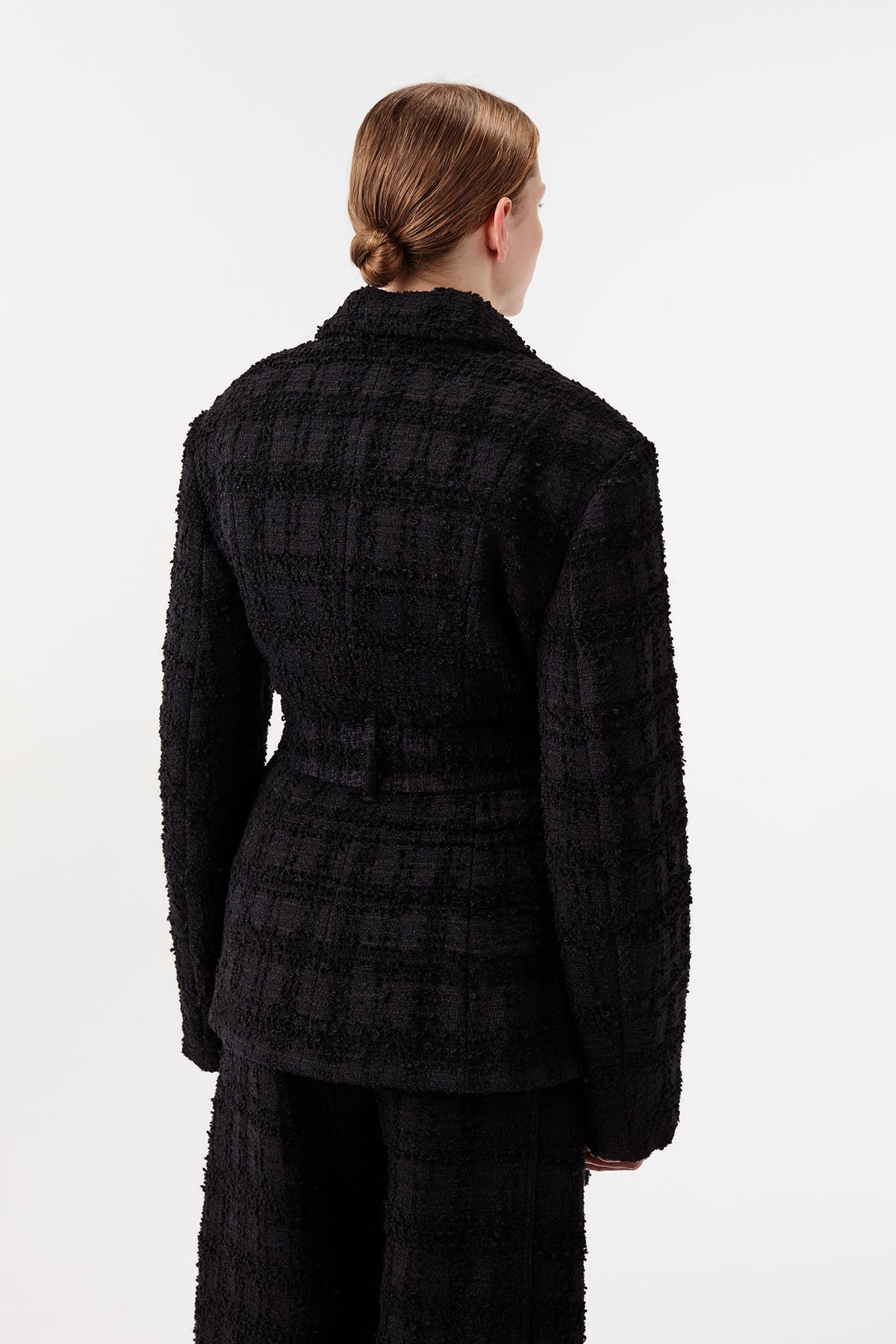 Belted tweed jacket