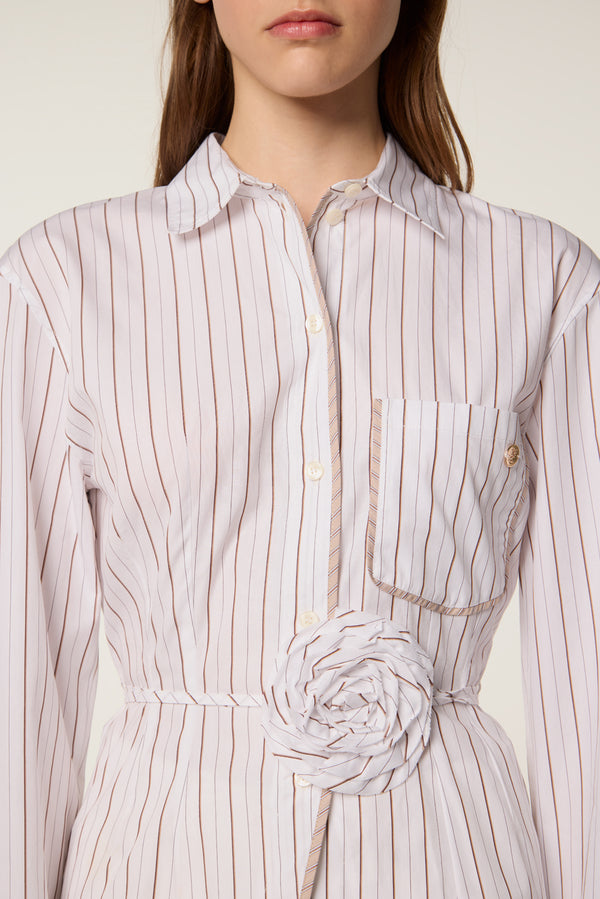 Blouse with flower belt