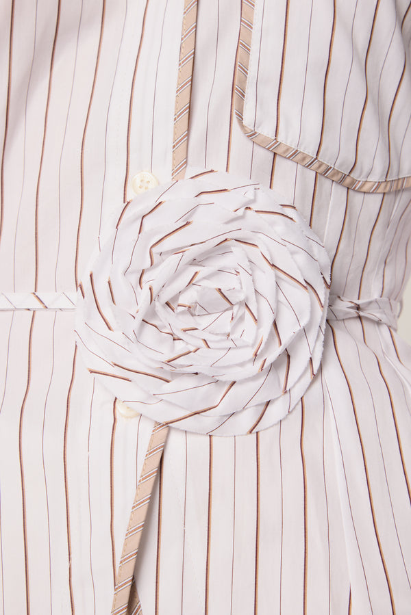 Blouse with flower belt