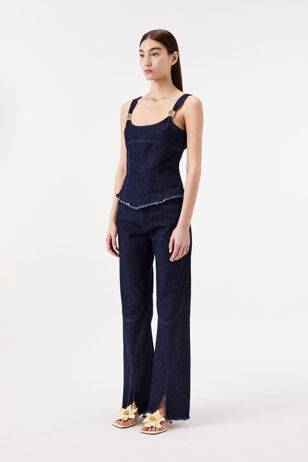Denim brut à fentes
