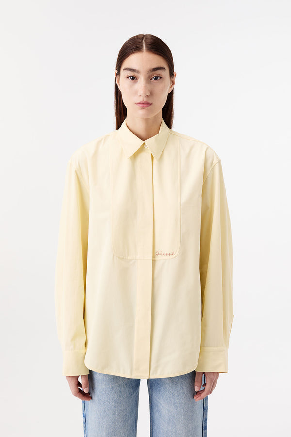 Straight-cut shirt with a placket