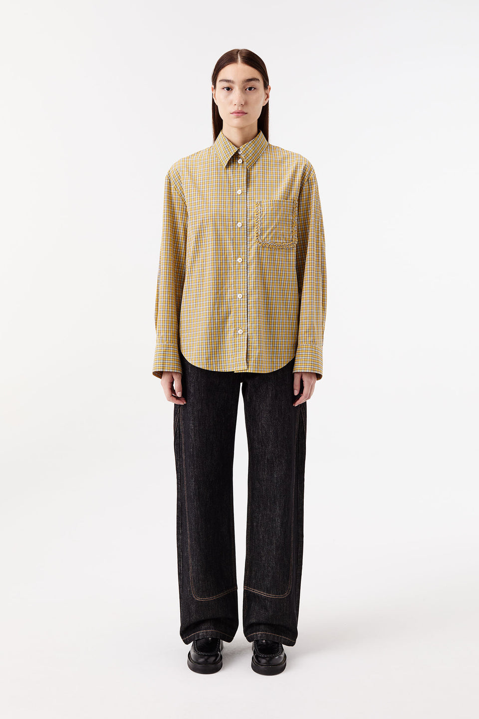 Chemise à carreaux dos nu