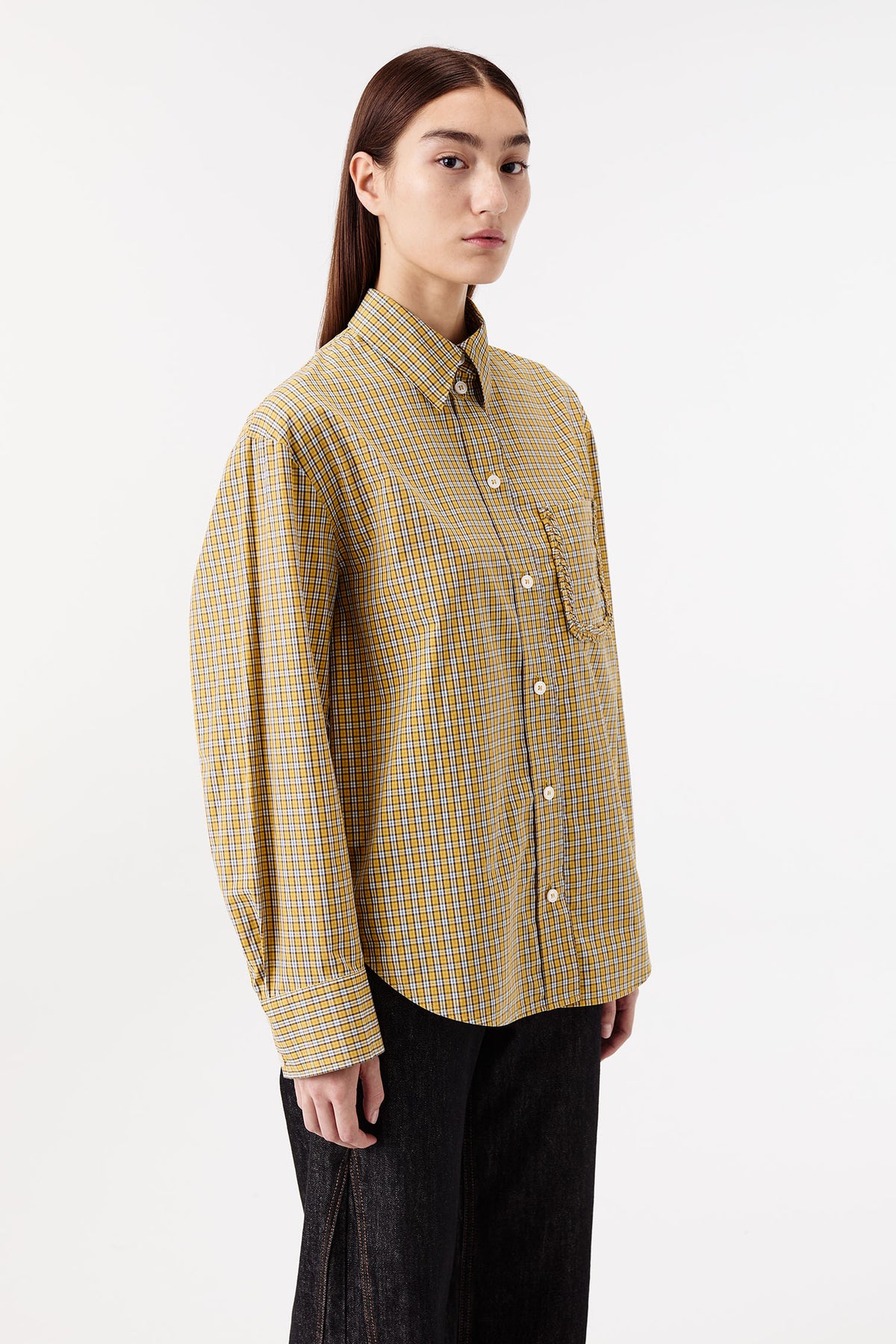 Checkered backless shirt