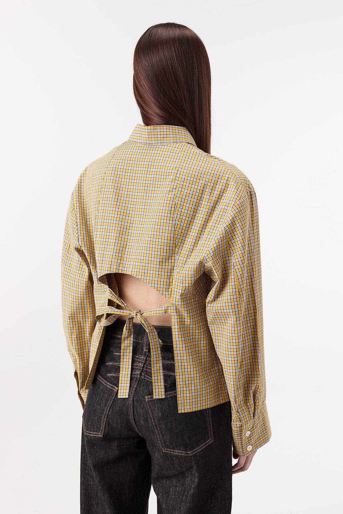 Checkered backless shirt