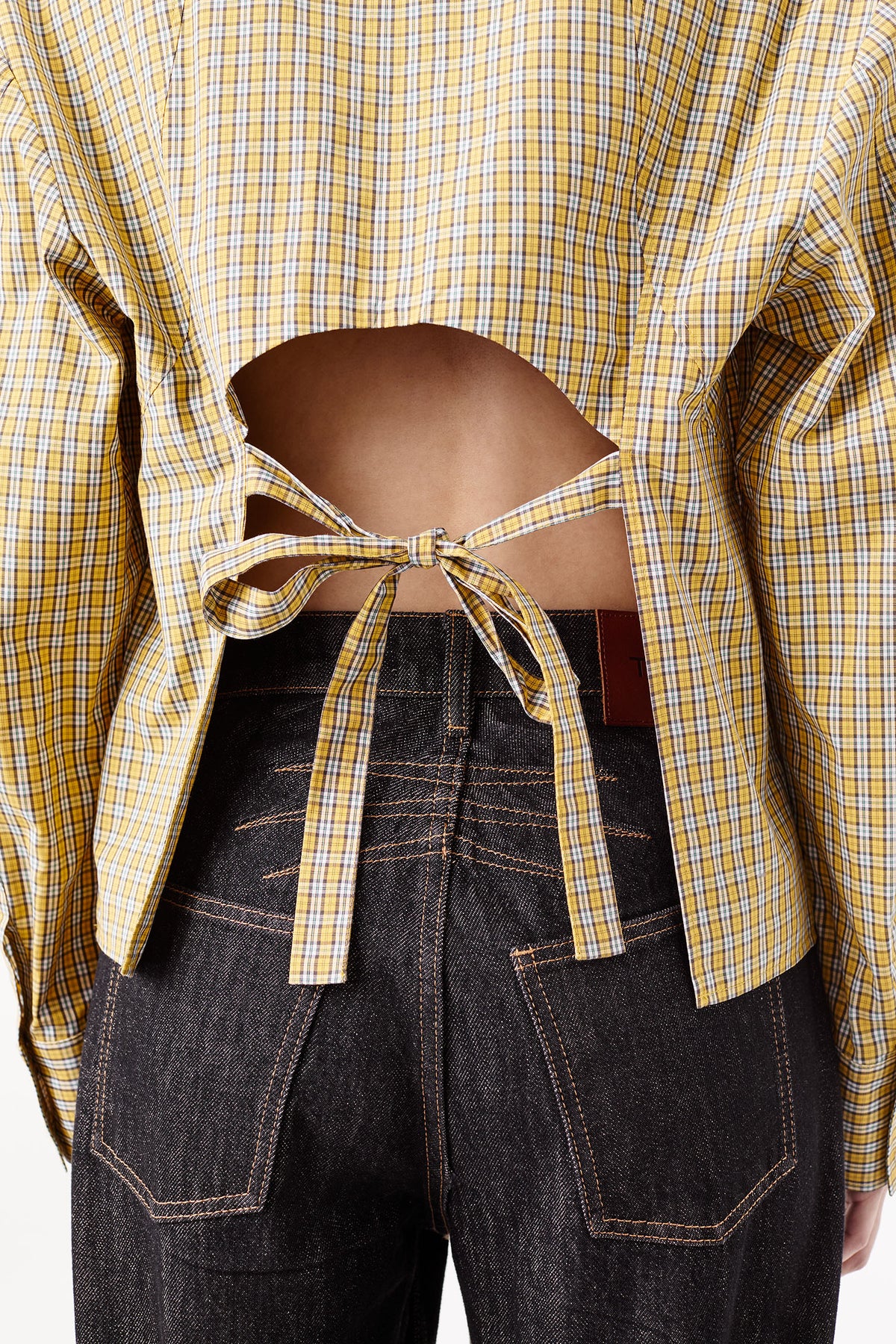 Checkered backless shirt