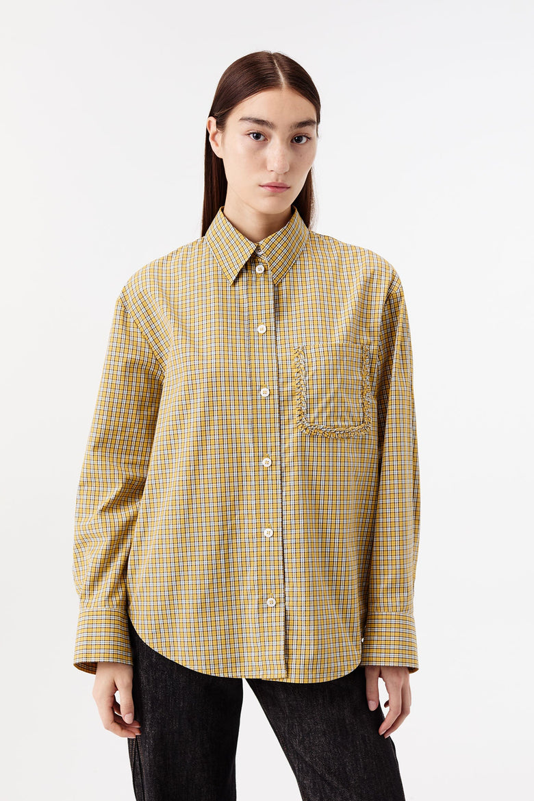 Checkered backless shirt