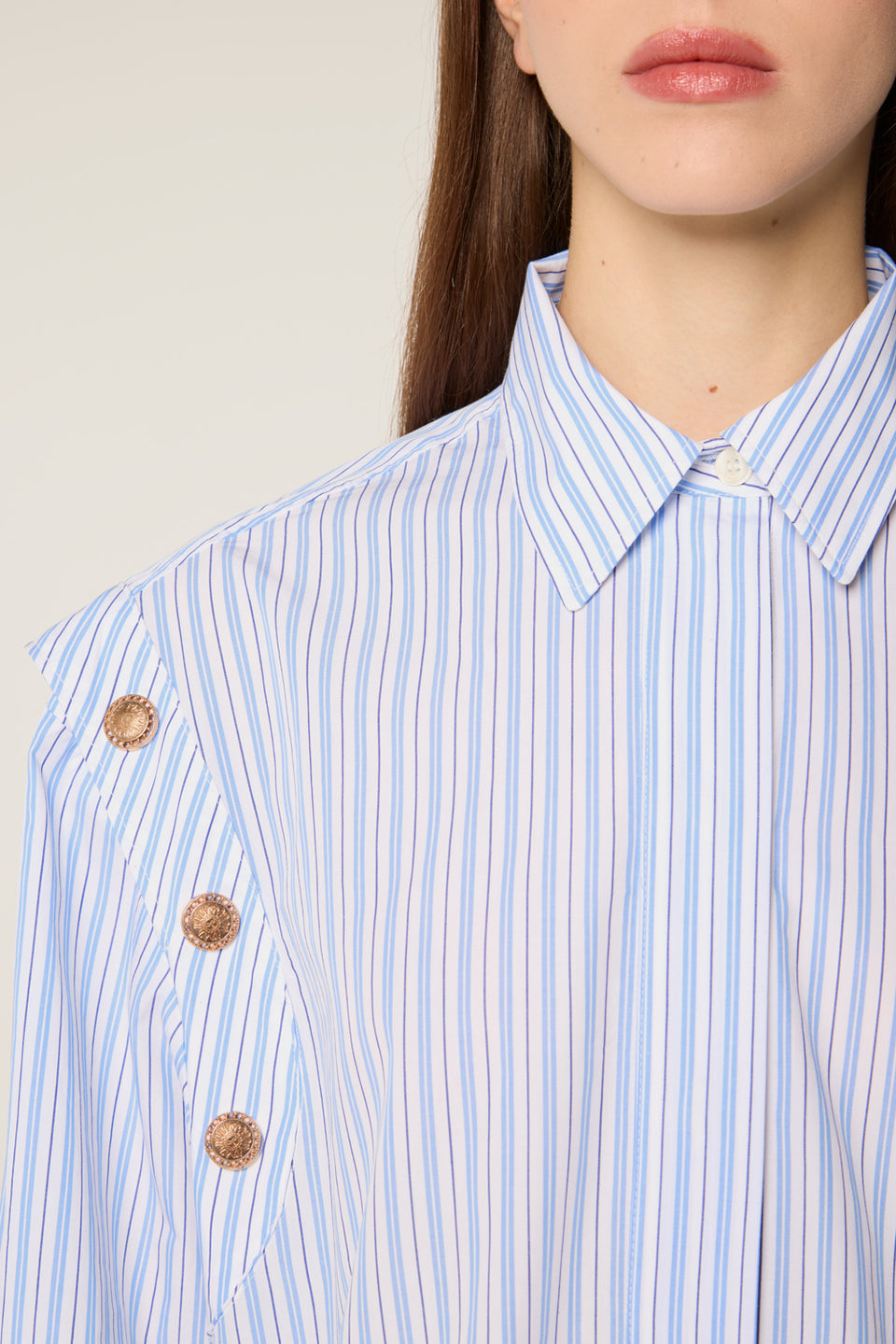 Chemise rayée à bouton pression