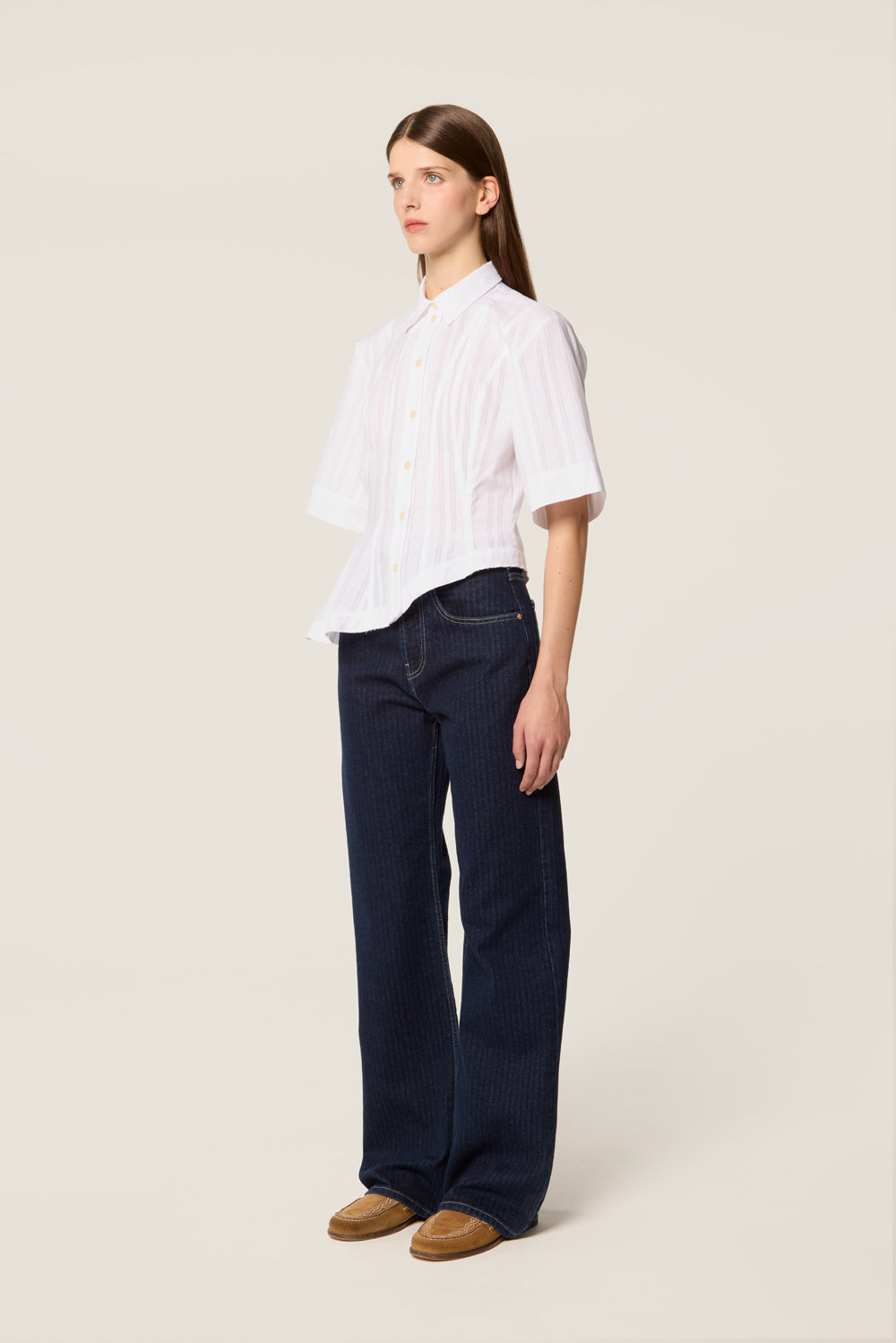 Striped canvas denim