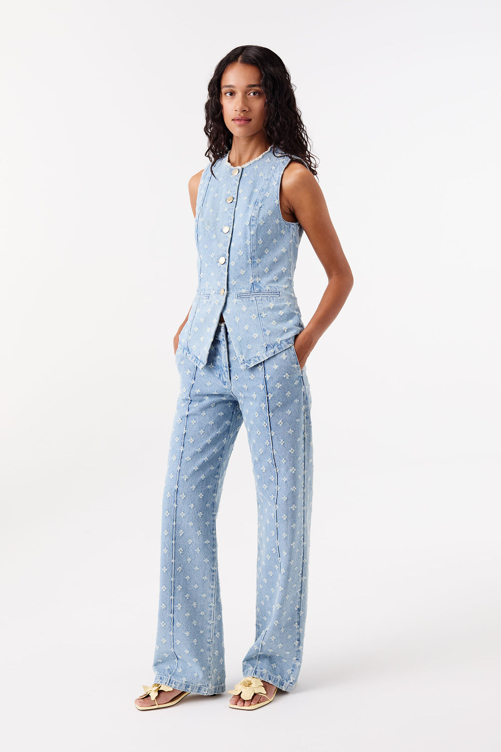 Denim en toile à effet usé