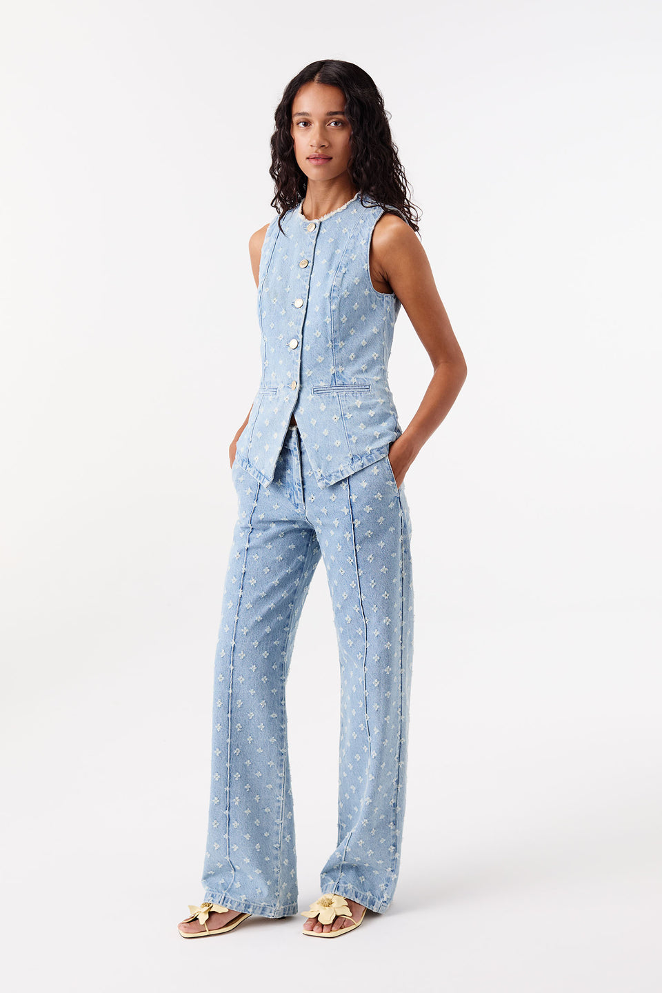 Denim en toile à effet usé