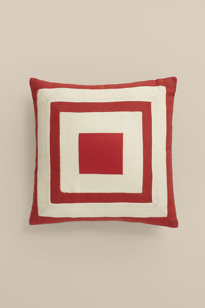 Coussin en lin brodé