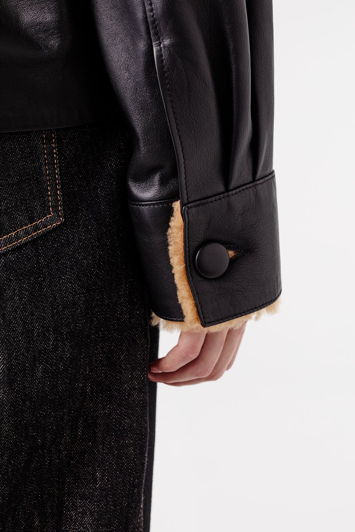 Lederjacke mit Pelzkragen