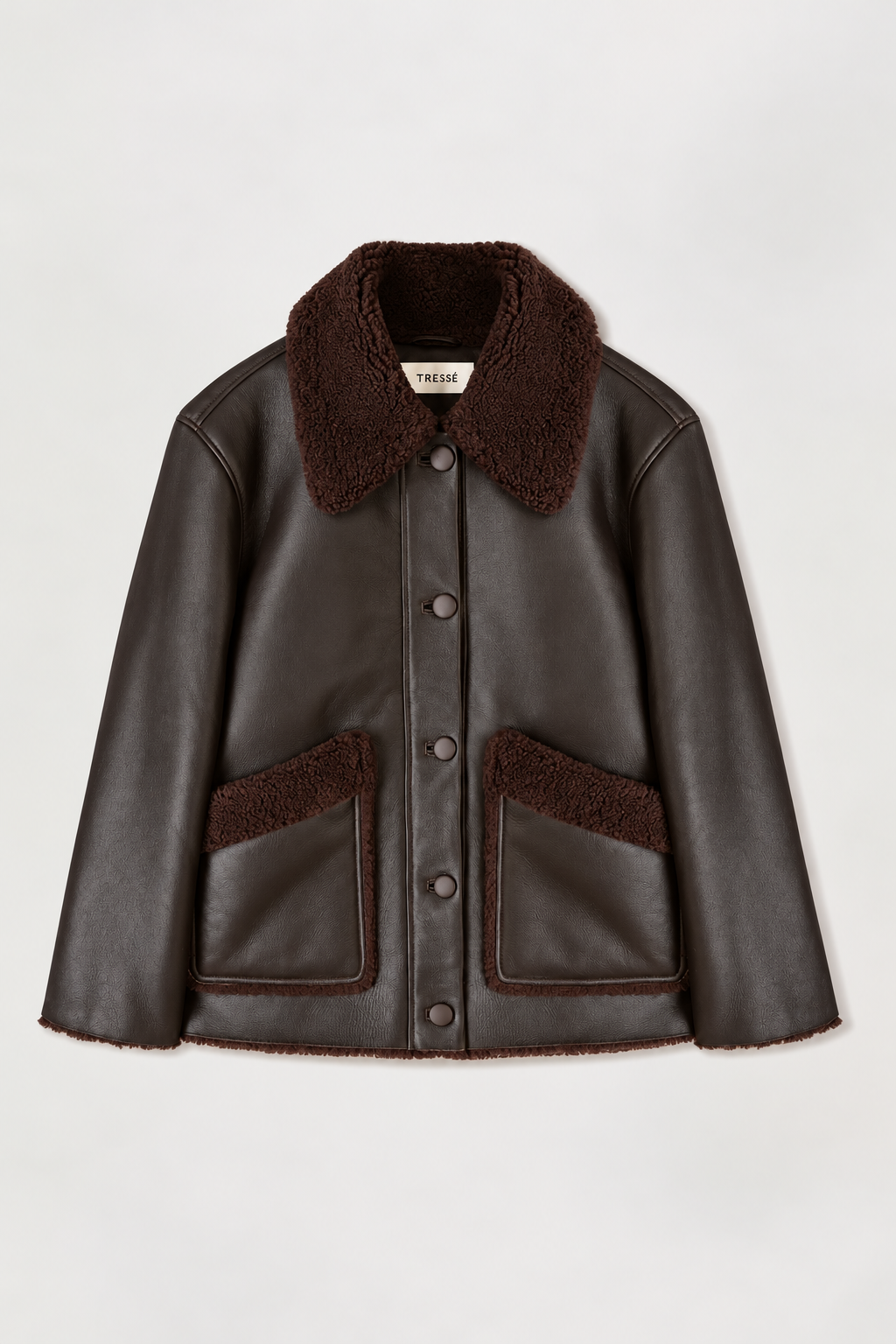 Veste en peau lainée