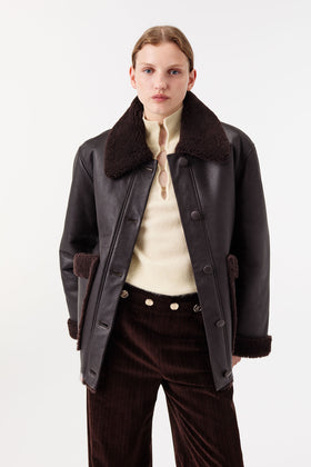 Veste en peau lainée