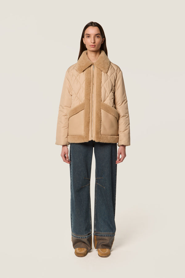 Quilted down jacket