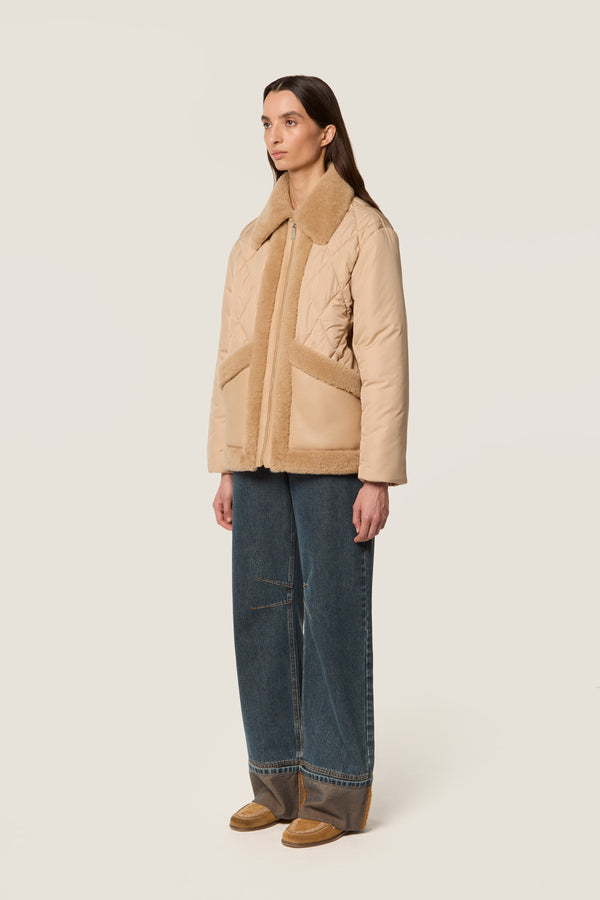 Quilted down jacket