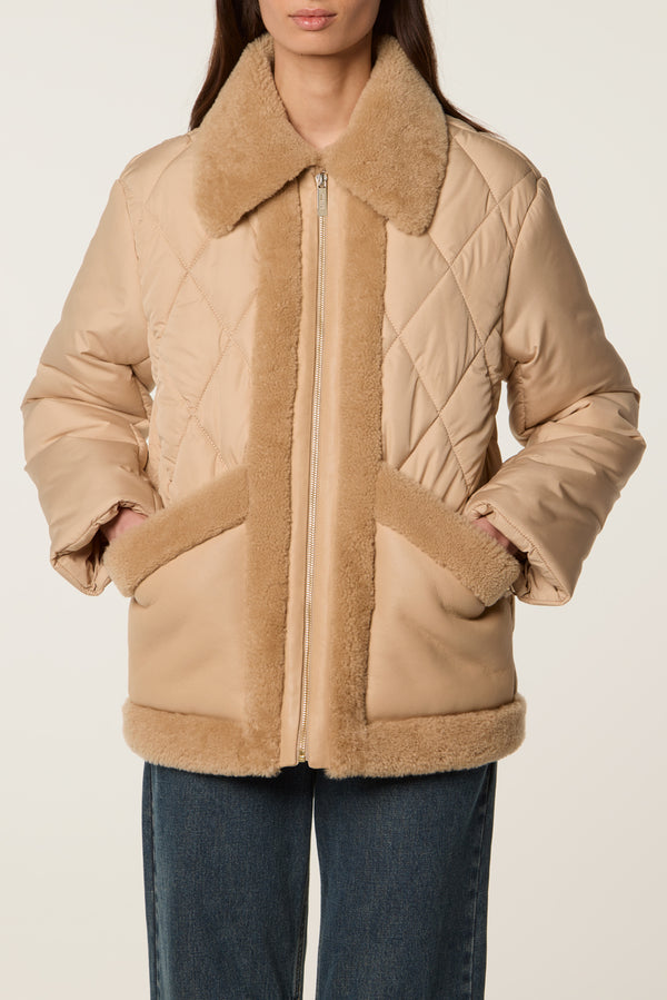 Quilted down jacket