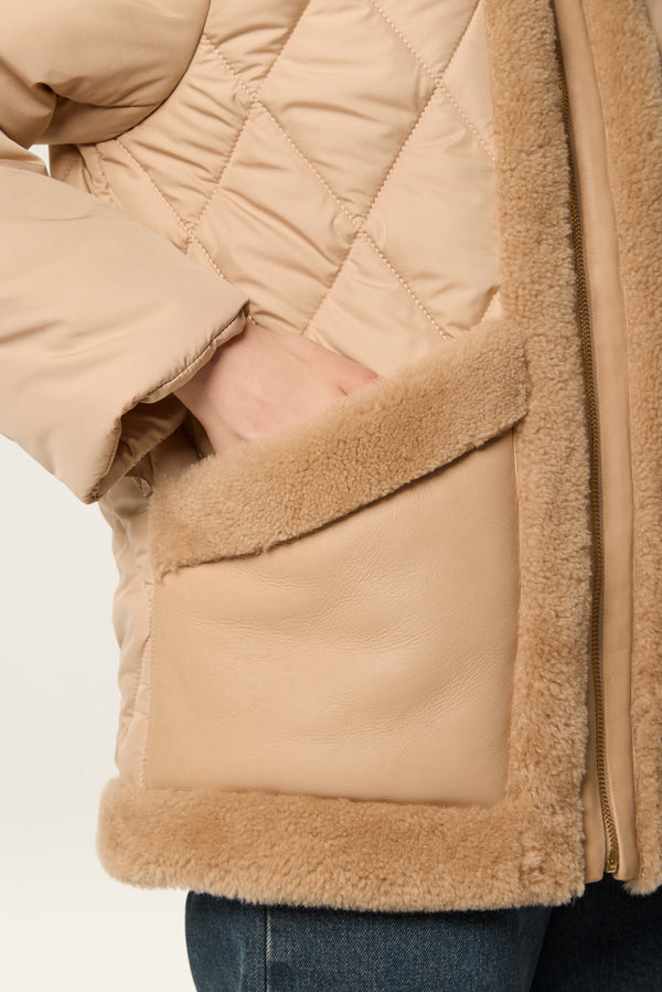 Quilted down jacket