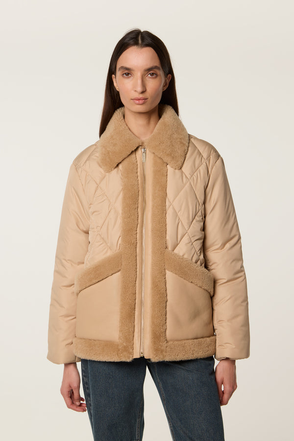 Quilted down jacket