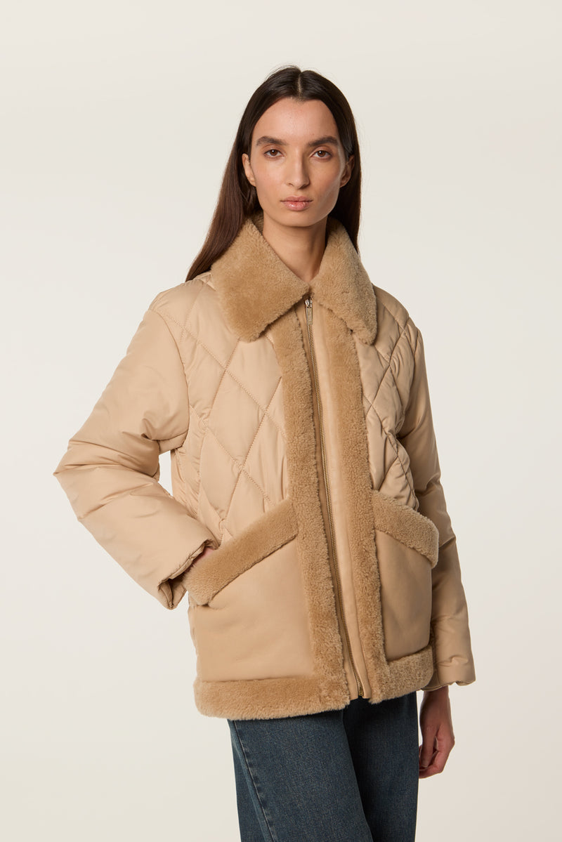 Quilted down jacket