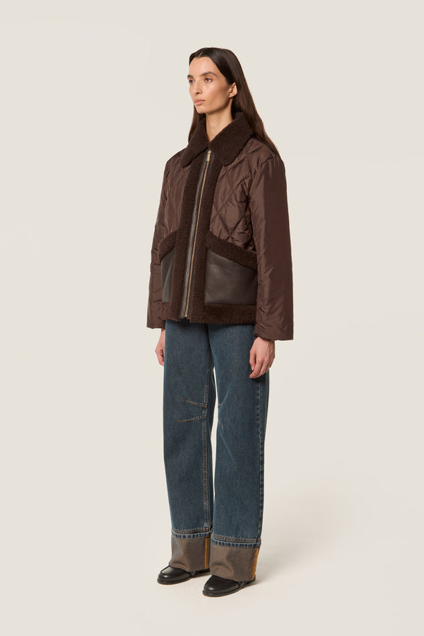 Quilted down jacket