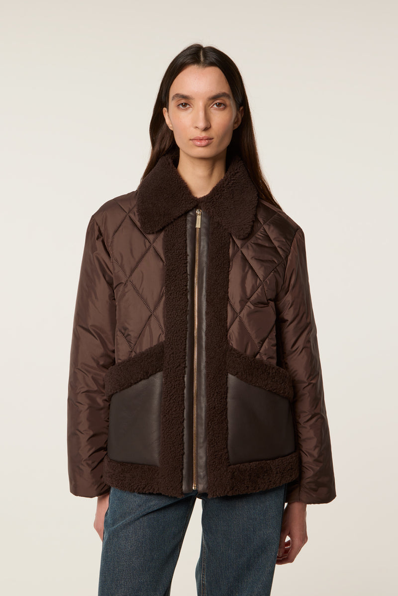 Quilted down jacket
