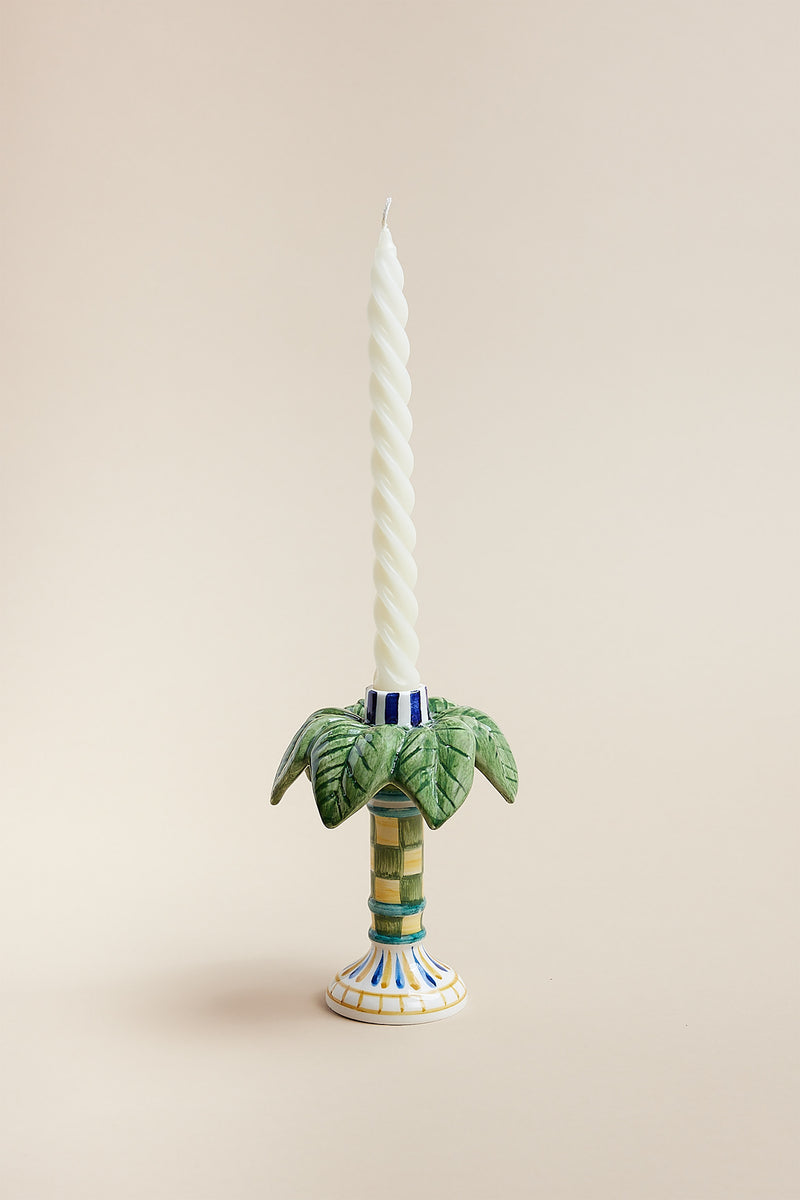 Little yellow palm tree candleholder