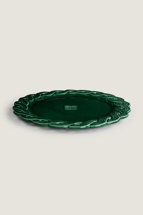 Dinner plate with braided edges