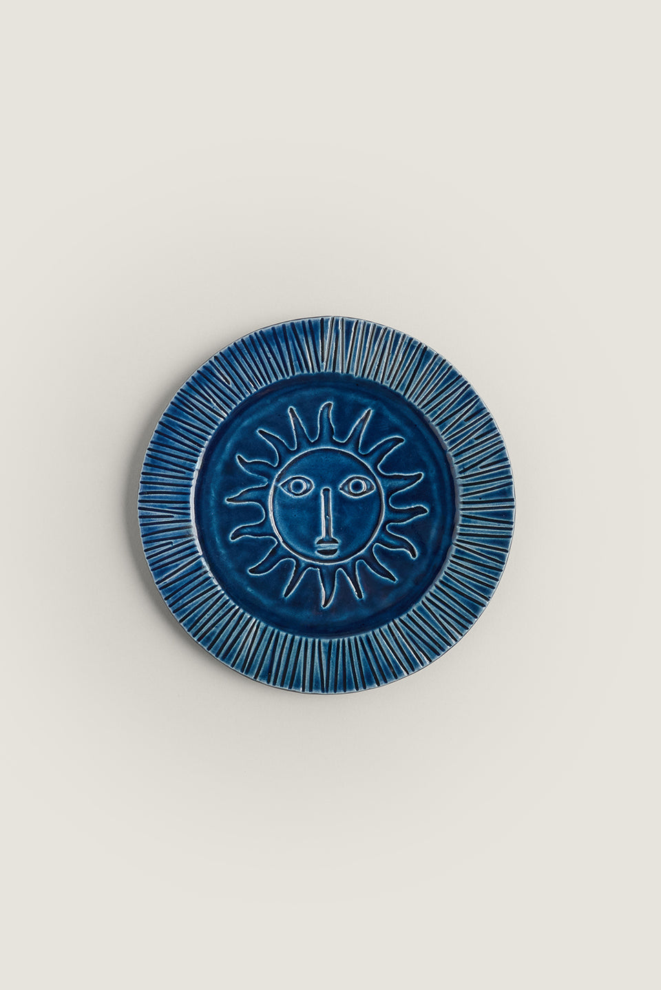Assiette à dessert à motif soleil