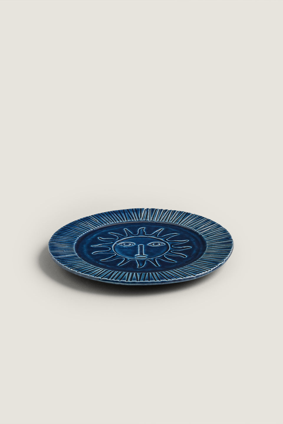 Assiette à dessert à motif soleil