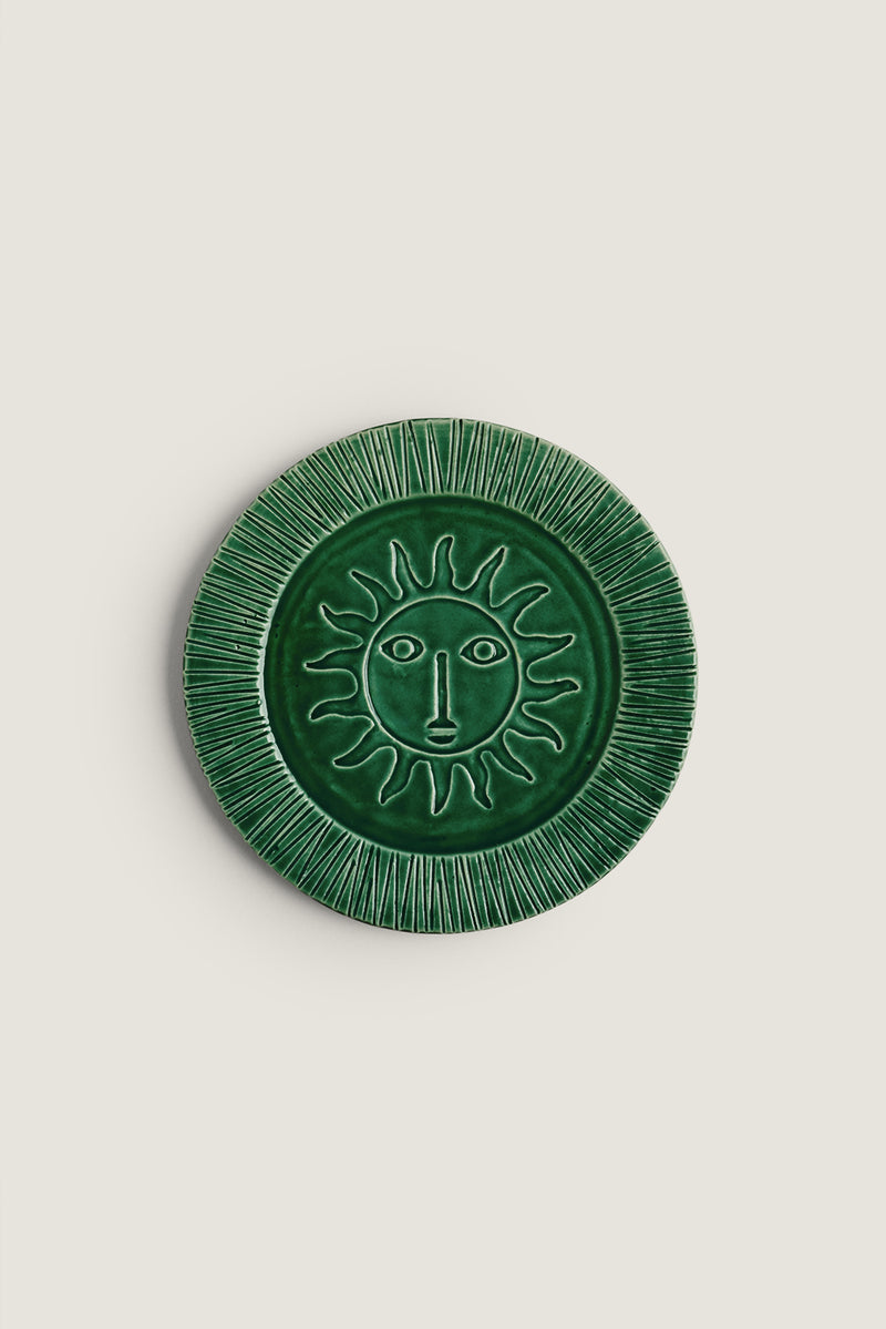 Dessert plate with sun pattern