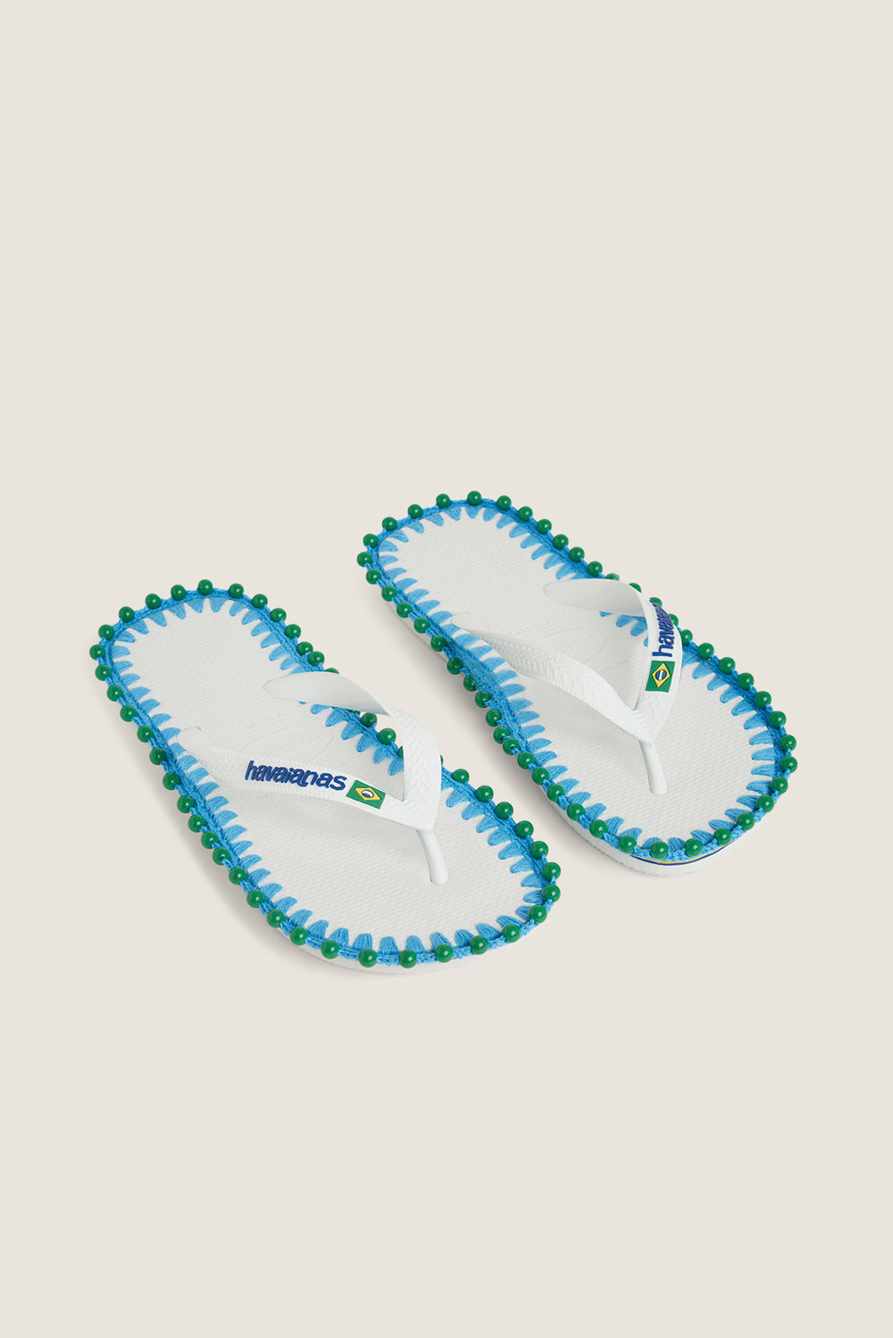 Custom crochet sandals with hand-embroidered beads
