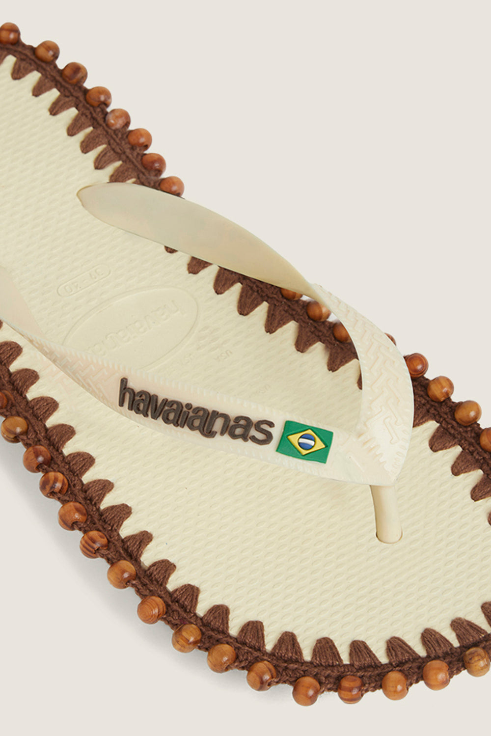 Custom crochet sandals with hand-embroidered beads