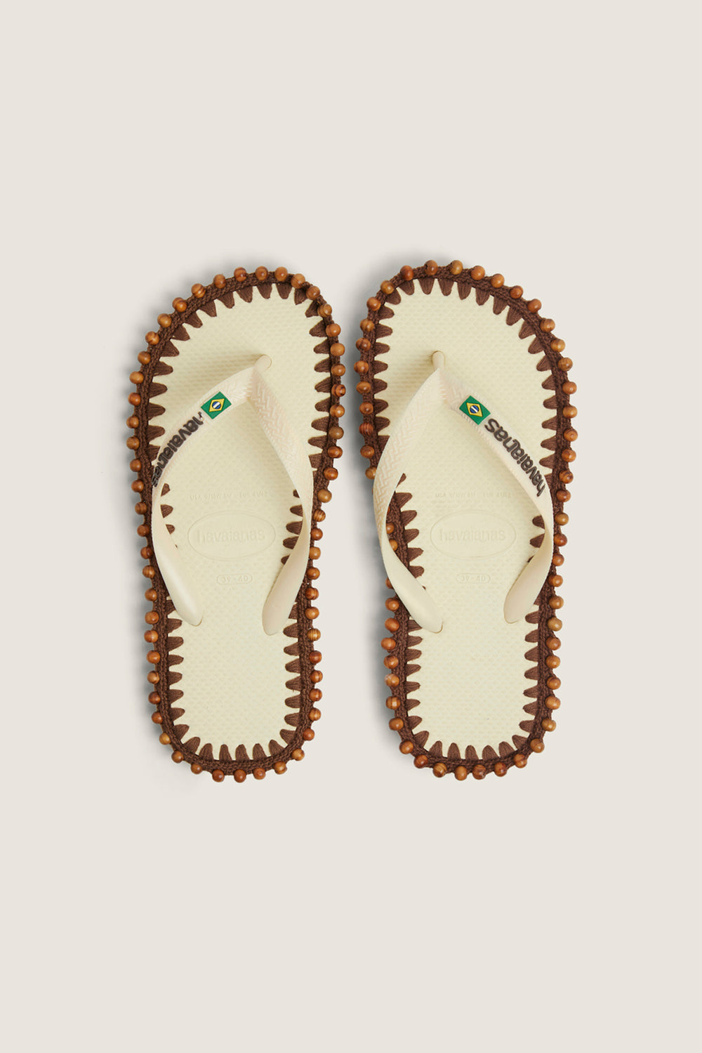 Custom crochet sandals with hand-embroidered beads