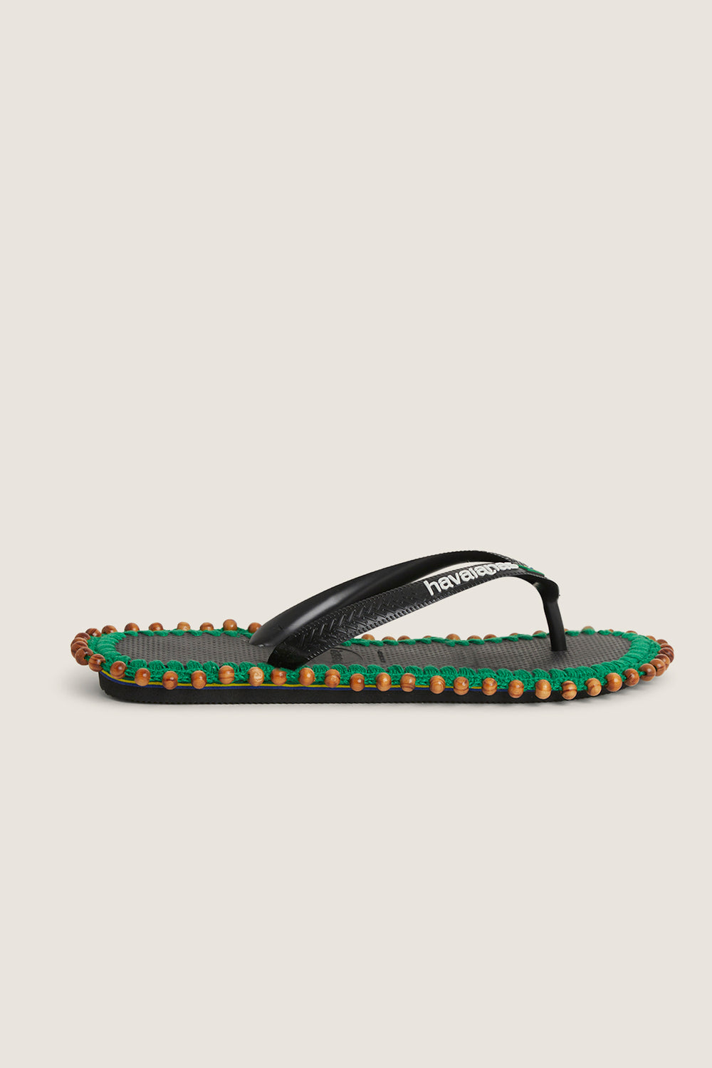 Custom crochet sandals with hand-embroidered beads