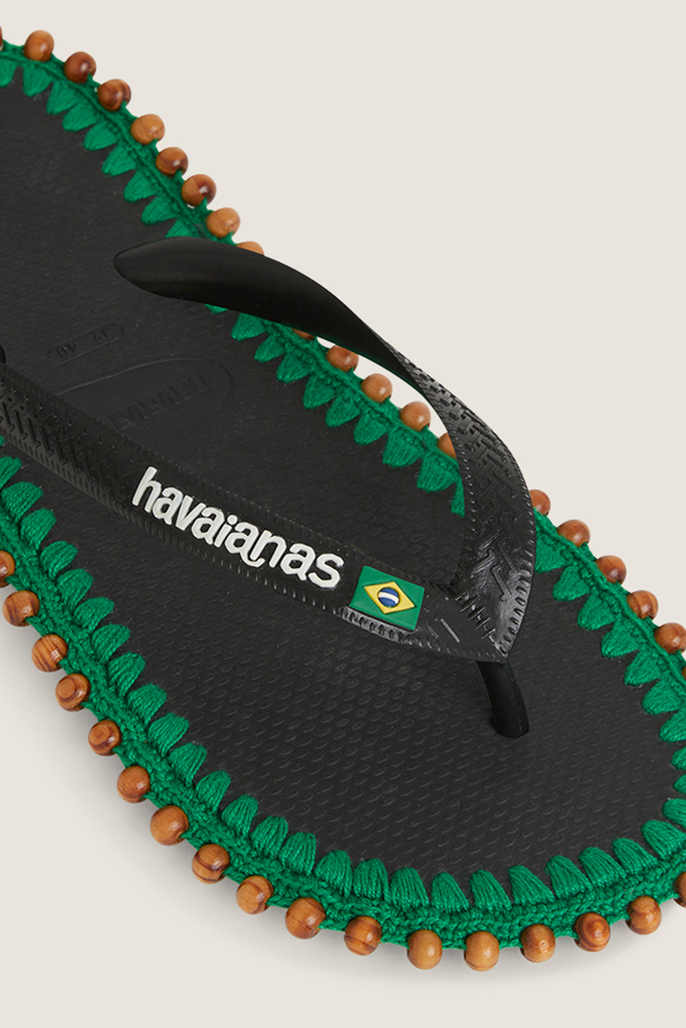Custom crochet sandals with hand-embroidered beads