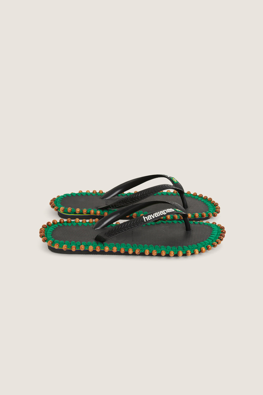 Custom crochet sandals with hand-embroidered beads